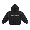 Contrast-Stitched Boxy Fleece Hoodie