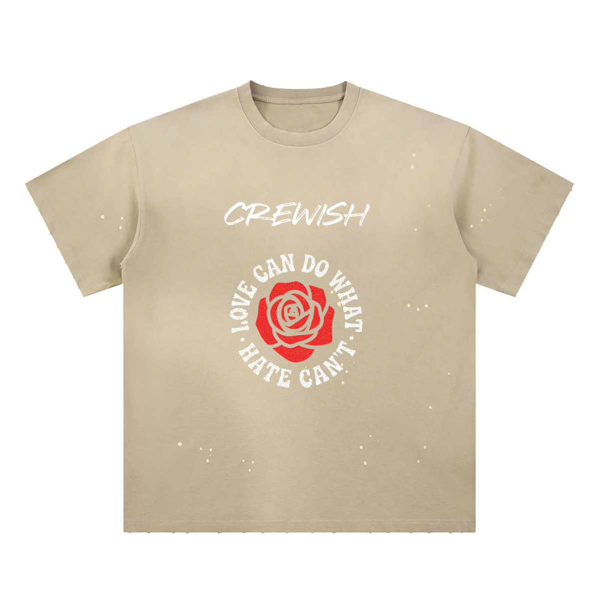 Hand-Frayed Sunfade Paint Splatter T-Shirt