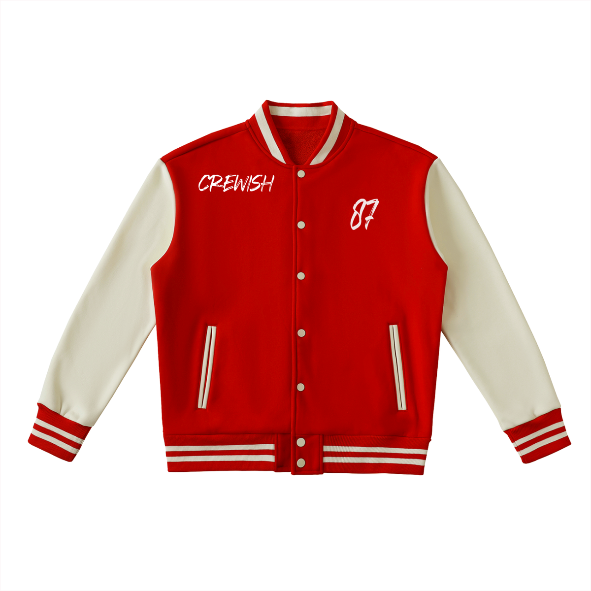 Two-Tone Fleeced Varsity Jacket
