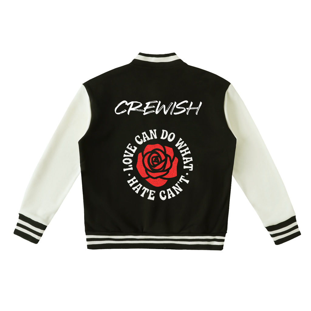 Two-Tone Fleeced Varsity Jacket