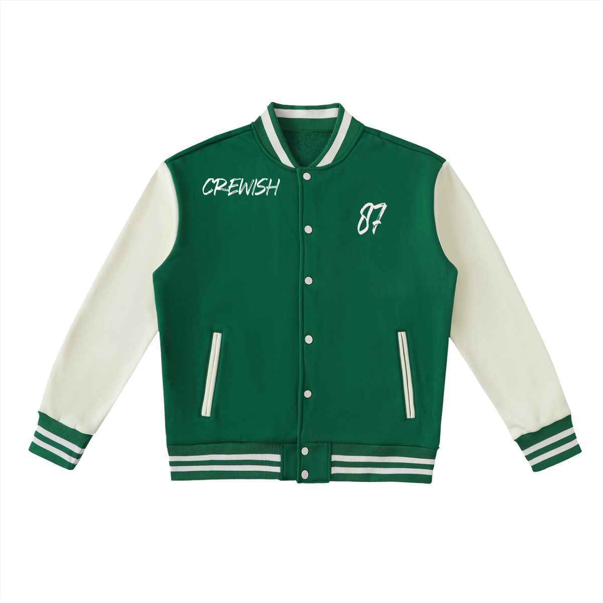 Two-Tone Fleeced Varsity Jacket